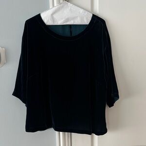 Elegant Teal Velvet Women's Top